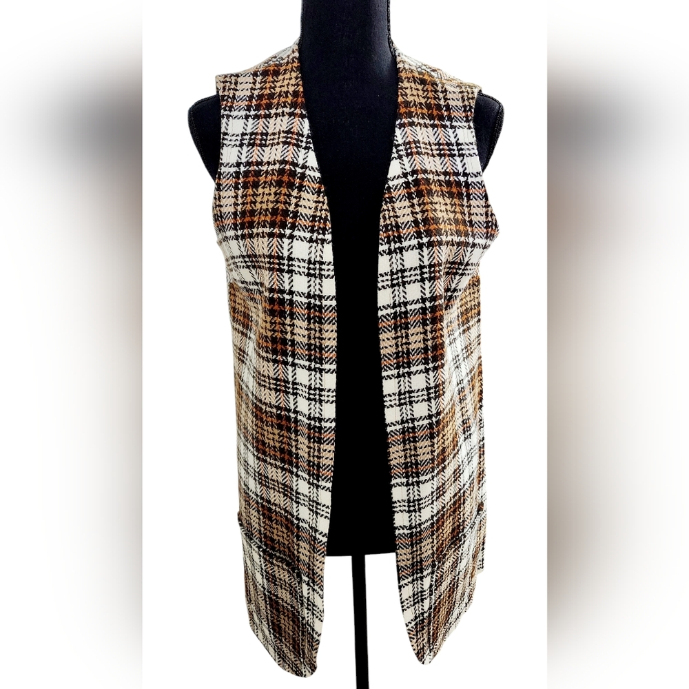 Vintage  handmade brown plaid vest